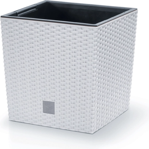 Rato Low Planter with Insert 40 cm White