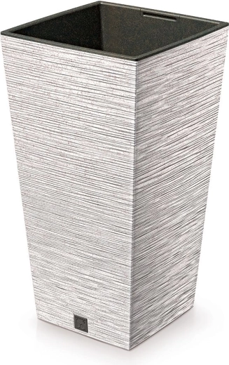 Furu Square Eco Wood Planter with Insert 30 cm – white