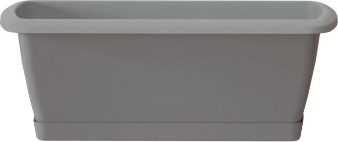 Respana Planter with Saucer, 49 cm, Stone Gray