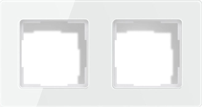 Avatto glass frame for 2 modules TS20 white