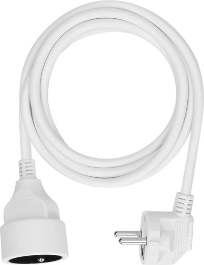 Solight extension lead with coupler, 1 socket, 2 m, white