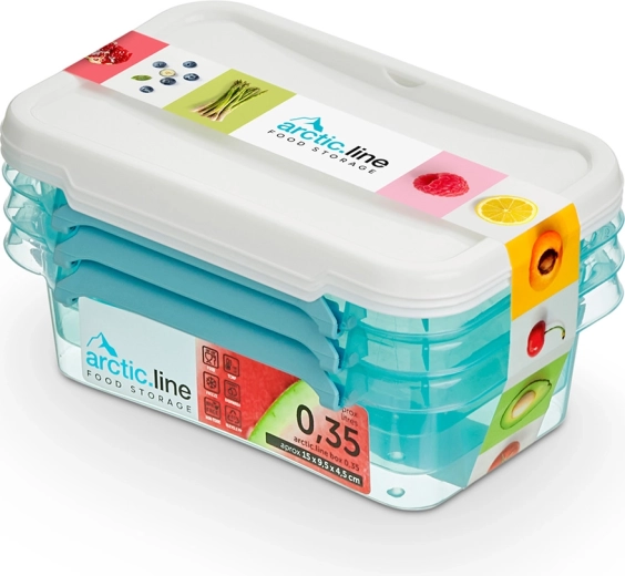 Arcticline комплект от 3 правоъгълни кутии за храна 0,35 l