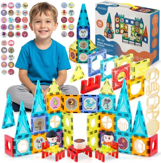 Ricokids магнитен конструктор XXL кула и въртележка (около 98 части)