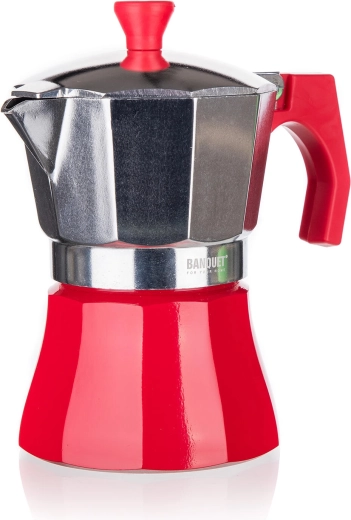 CAMPI Moka Pot for 3 cups, red