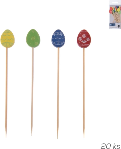 Bamboo Easter egg picks 20 pcs mix