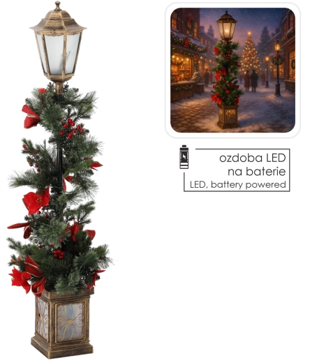Коледен LED фенер 120 см с гирлянд