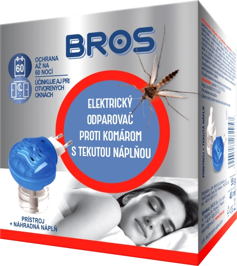 Bros електрически изпарител против комари с течен пълнител – 60 нощи