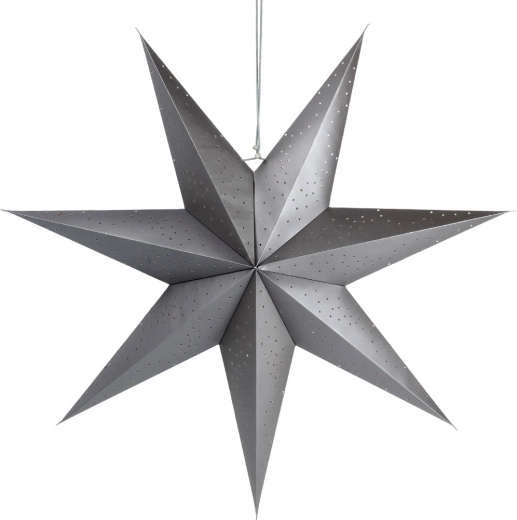 Paper star with filigree pattern, gray, 75 cm