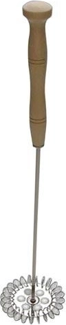 Manual stainless steel whisk with wooden handle, 70 mm diameter