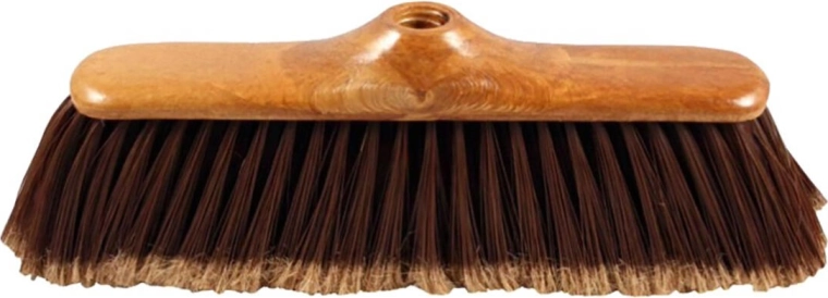 Broom with wood-look finish 28 cm, plastic, coarse thread