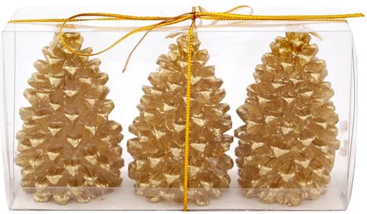 Christmas Cone Candles PROVENCE gold, set of 3