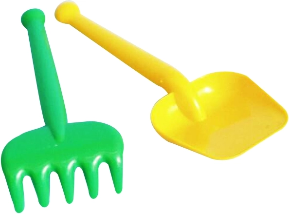 Пластмасов градински комплект за деца – малка лопатка и гребло