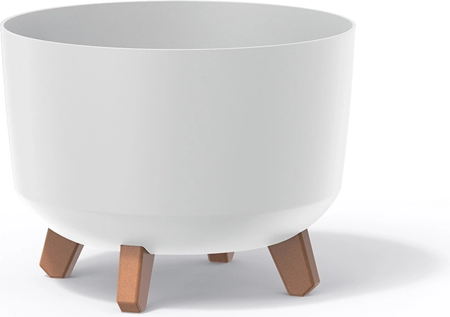 GRACIA Planter with Legs Standard 28.5 cm – white recycled plastic
