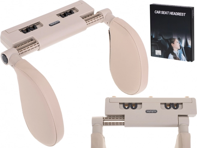Регулируема автомобилна възглавница за глава и врат за пътуване с опора за столчето – Бежова