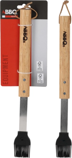 Stainless steel grill basting brush with wooden handle 37.6 × 4.2 cm