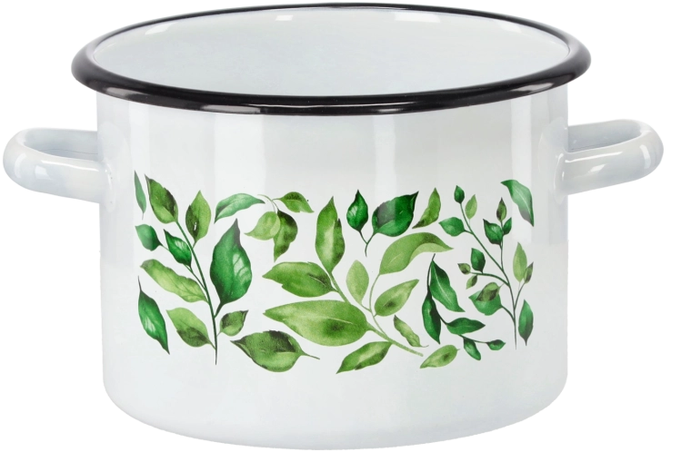 White Enamel Pot Ficus 3 L 18 cm