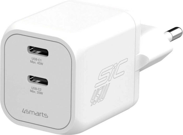 4smarts 45 W PD SiC Dual White Wall Charger
