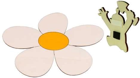 Дървена декоративна магнитче Маргаритка