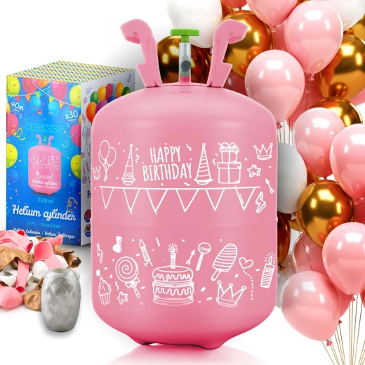 Еднократна хелиева бутилка 0,20 м³ с балони и лента RICOKIDS