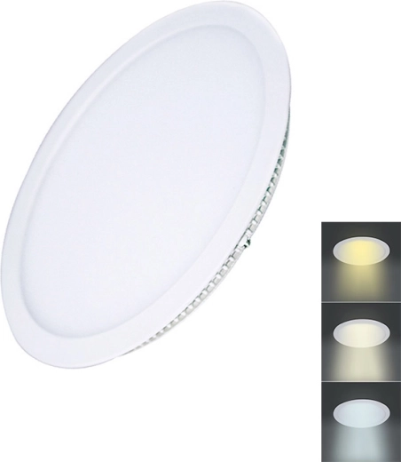 Solight LED round CCT mini recessed panel 12 W
