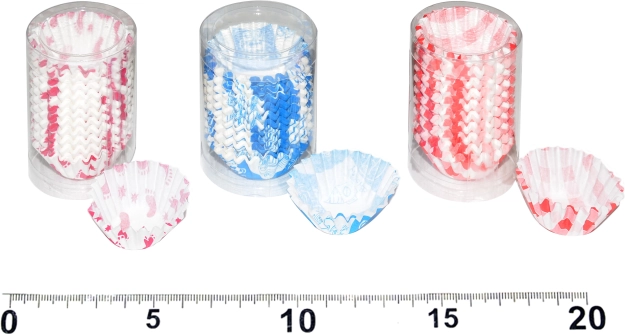 Цветни хартиени сладкарски кошнички, 200 бр (Ø 3 см, височина 1,5 см)