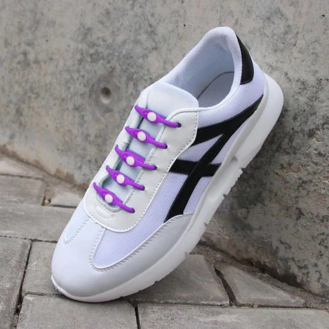 Силиконови връзки за обувки 14 бр. - лилави