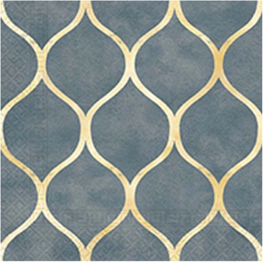 Napkins with gold pattern 3-ply 33 × 33 cm