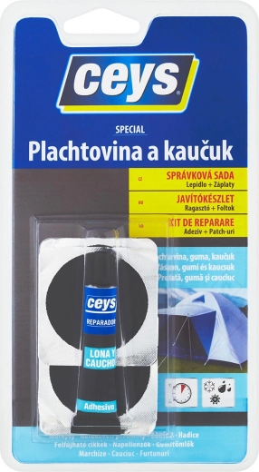 Adhesive for tarpaulin and rubber 7 ml + 4 patches CEYS