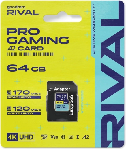 Goodram rival microSD карта 64 GB uhs-i v30 u3 a2