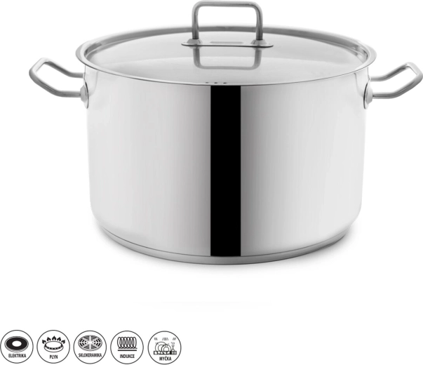 Stainless steel stockpot Stock 10 l with lid