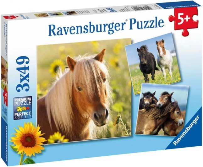 Ravensburger пъзел мили коне 3×49 части