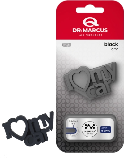 Dr. Marcus City I Love My Car Black car air freshener