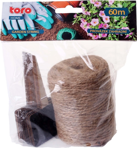 Jute garden twine 60 m with tags