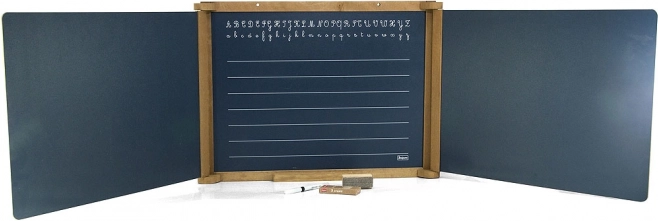 Jeujura дървена трикрила стенна мултифункционална дъска 156 × 43 cm с аксесоари