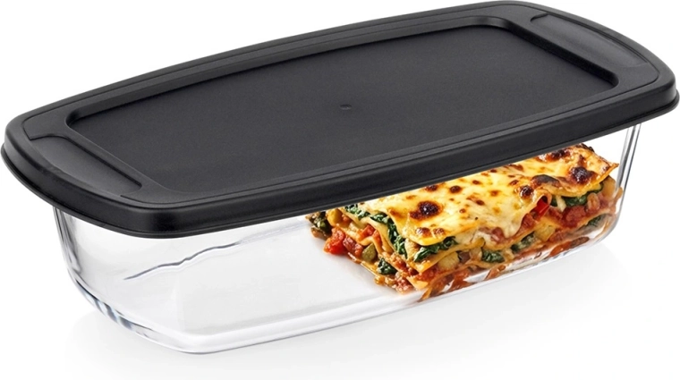 Glass heat-resistant dish with lid 1.5 l