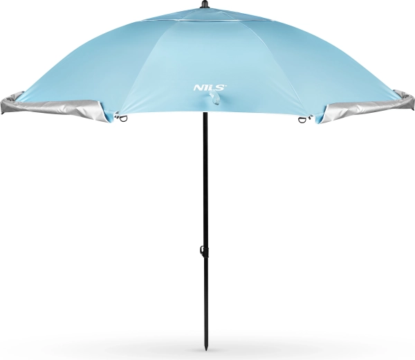 Beach umbrella and windbreak NILS Camp 240 cm – blue