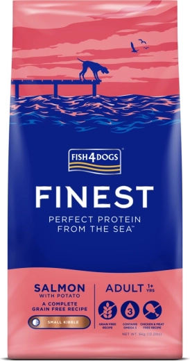 Fish4Dogs Finest малки гранули за възрастни кучета сьомга с картофи 6 кг