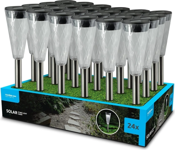 Modee garden solar LED ground stake light GS020 35 cm cool white
