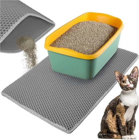 Purlov подложка под котешка тоалетна 75 × 55 см, сива, двуслойна EVA honeycomb