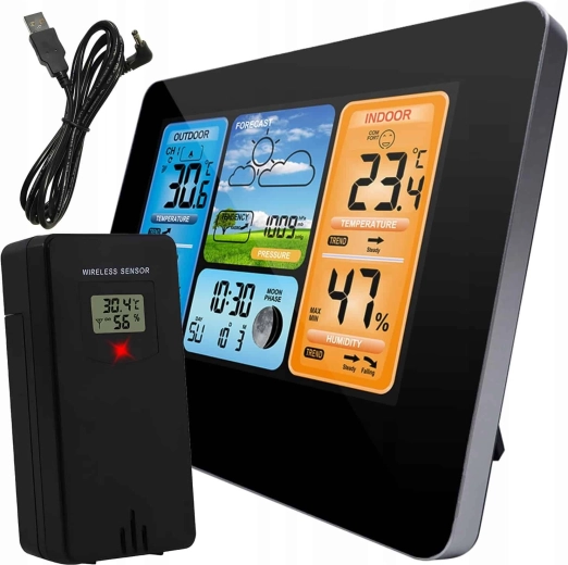 Метеорологична станция RENEW FORCE с цветен LCD дисплей и безжичен сензор