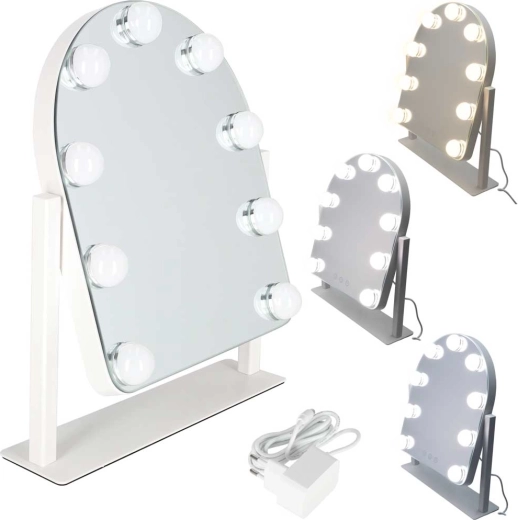 LED козметично огледало за гримиране с 9 крушки