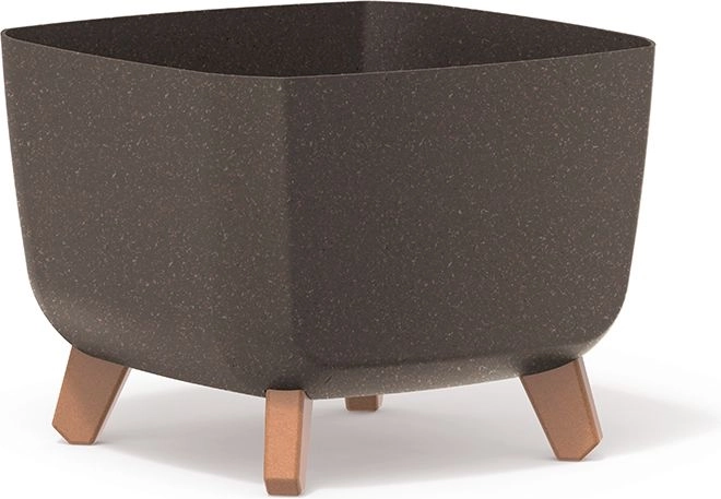 Planter Gracia Square Eco Wood 29 × 29 × 22 cm – coffee