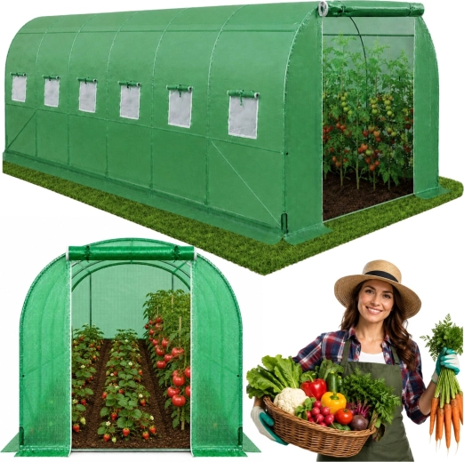 Градински тунелен оранжериен фолиовник PRO 6 × 3 × 2 m (18 m²) с подсилена конструкция 25 mm