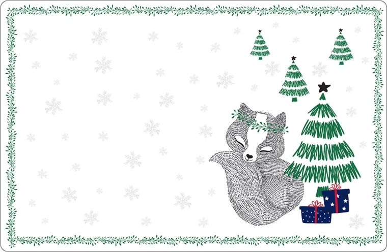 Подложка за маса Winter Friends лисички 28 × 43 см