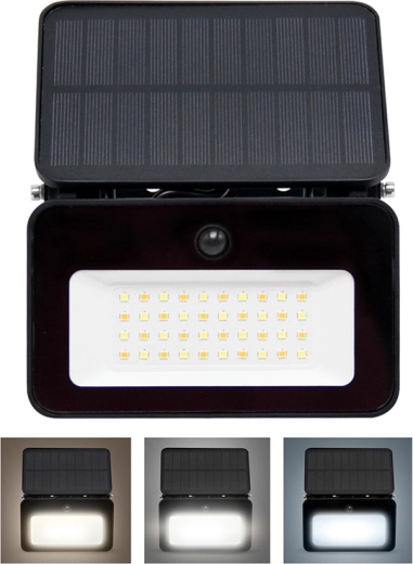 Solight solar LED floodlight with sensor 6 W 660 lm, black
