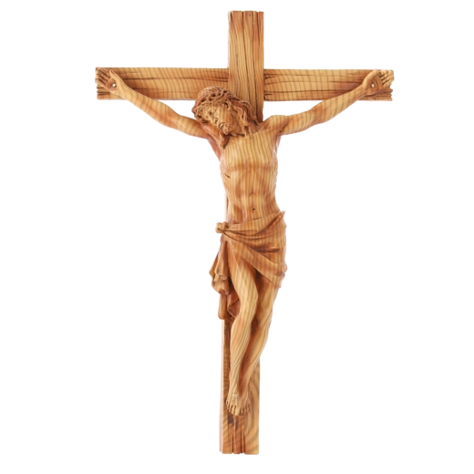 Висящ кръст с фигура на Исус, полирезин, 24 × 6,5 × 36 см