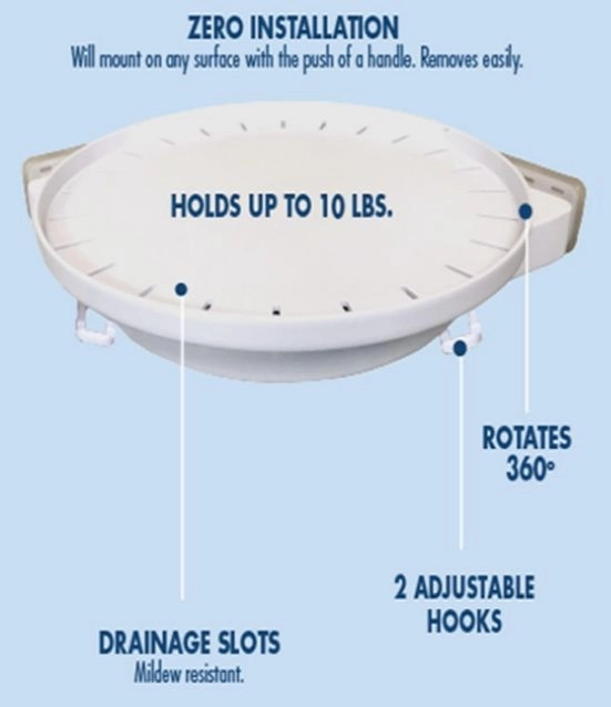 Въртяща се ъглова етажерка с куки