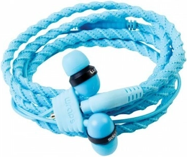 Wraps Talk Lagoon blue in-ear headphones with microphone