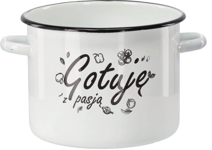 Enamel Pot 5.5 L, 22 cm, White – I Cook with Passion