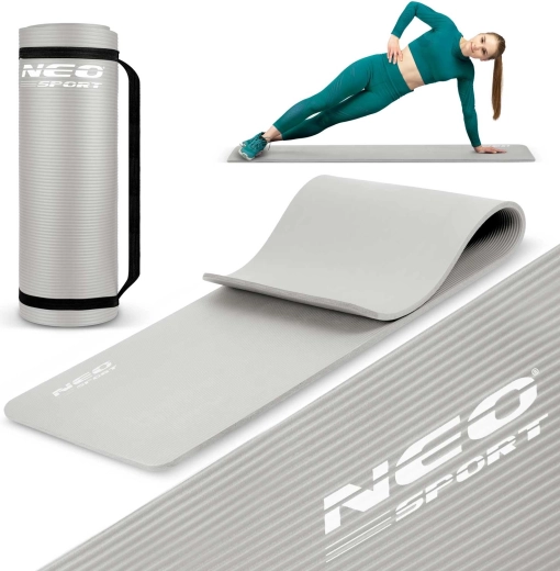 Постелка за упражнения NEO SPORT 183 × 60 cm сива